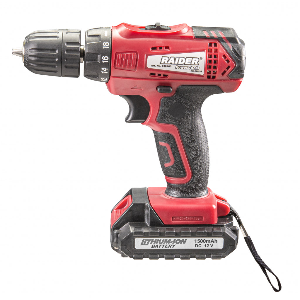 Trapano avvitatore a batteria 12v 2 x 1.5ah Raider Rd-Cdl34