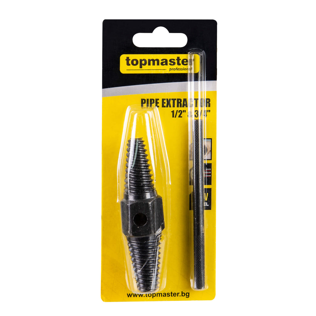 Estrattore per viti danneggiate e bulloni rotti danneggiati kit professionale, toglifilo-estrattore per cavi, a doppia testa 1/2" e 3/4" pollici, con leva ausiliaria per rimozione viti rotte, rotte o strippate in metallo, Cr-V, Topmaster