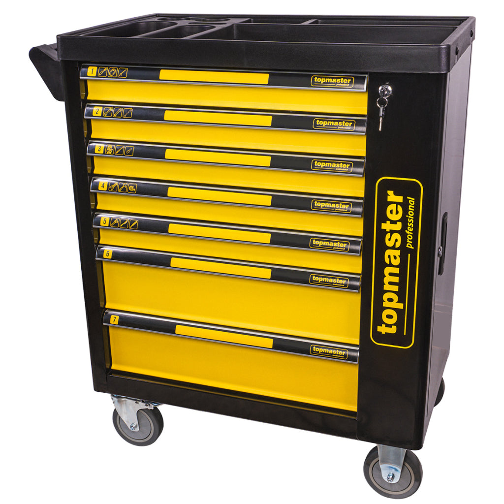 Carrello completo di attrezzi set 219 pezzi con 7 cassetti 5 scomparti e ruote da officina