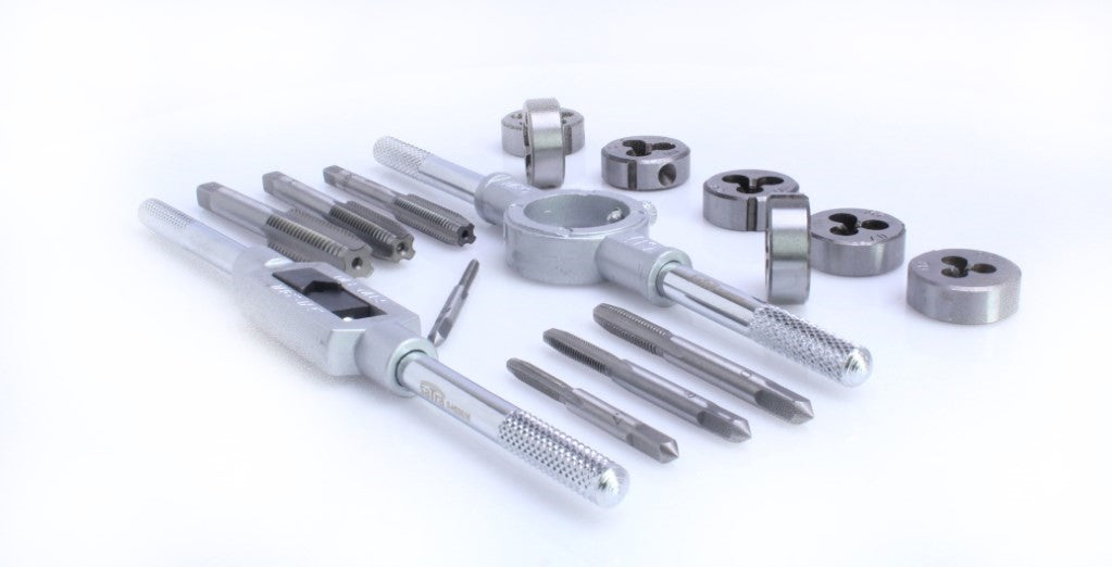 16 pezzi set maschio e filiera per filettatura in acciaio con dimensioni metriche M3–M12, kit filiera per taglio filettatrice manuale per fai da te a casa, garage e officina