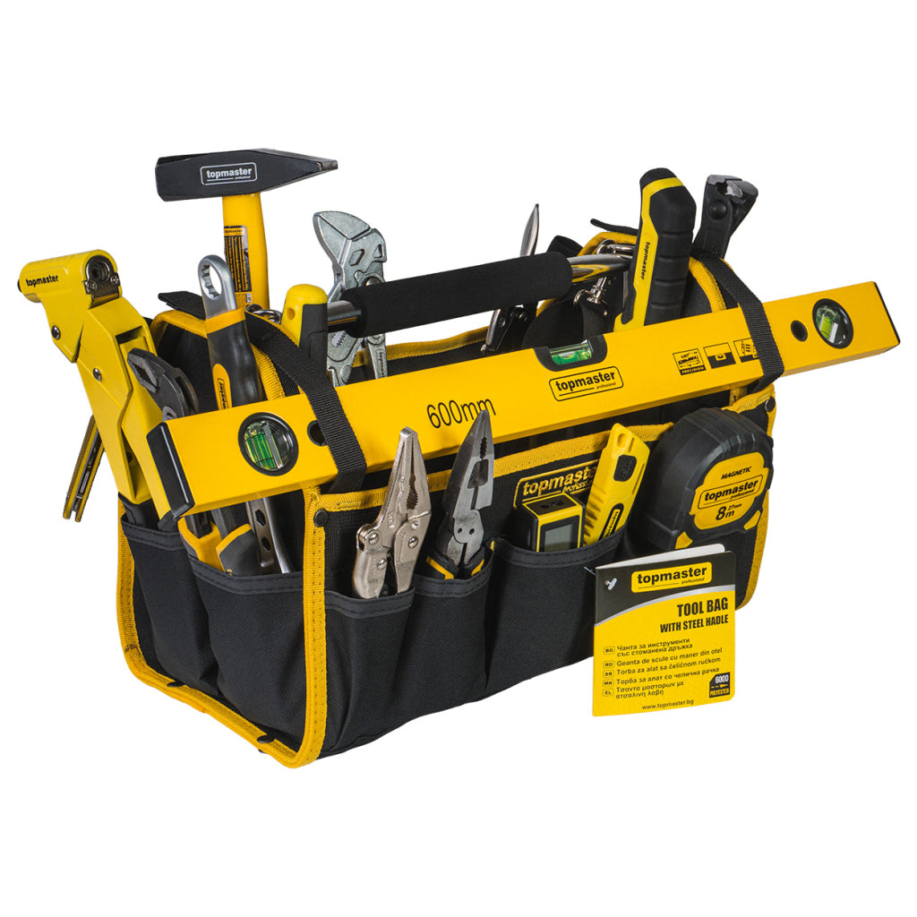 Borsa porta attrezzi Topmaster borsa a tracolla con manico-maniglione in acciaio