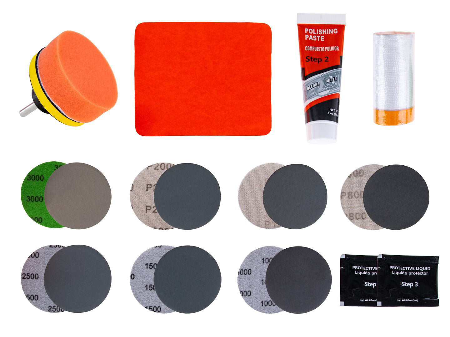 Kit restauro fari auto– lucidatura, levigatura, protezione UV, rinnovo plastica Geko