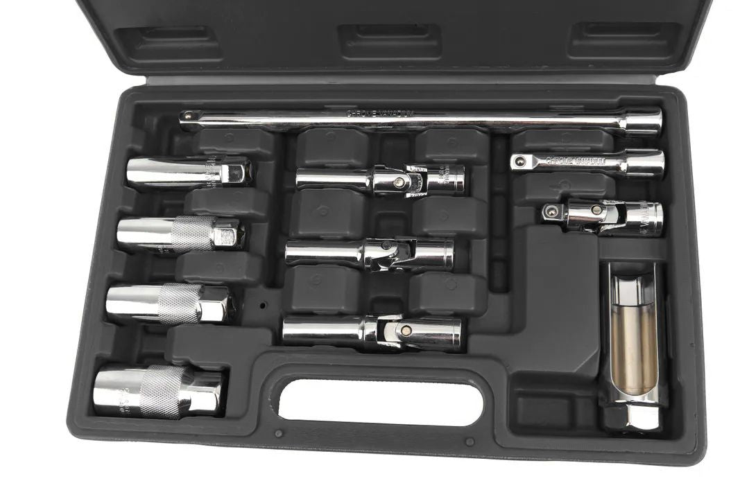 Set chiavi a bussola ,3/8''pollici,snodo candelette, kit da 11 pezzi Hbm Machines Olanda
