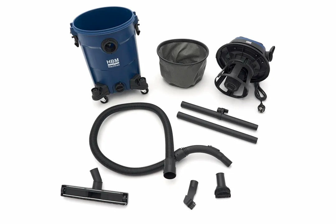 Aspirapolvere aspiratore industriale secco umido per officina casa e auto 1200 W 25 litri HBM