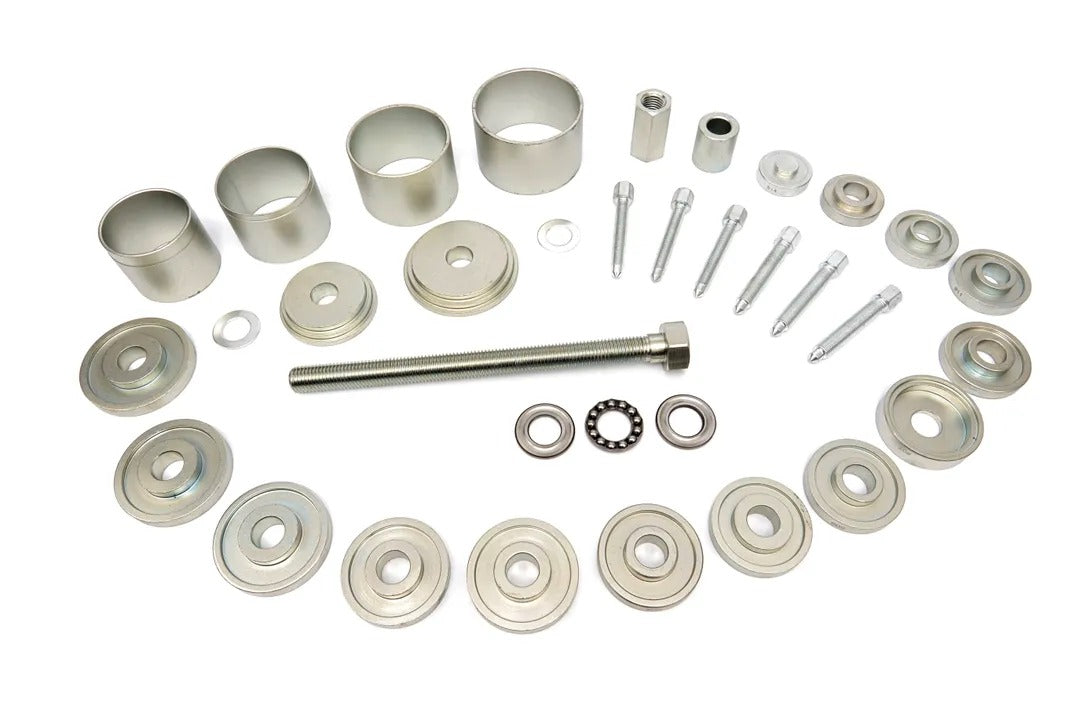Set di attrezzi per cuscinetti ruota, strumento estrattore di mozzi ruota, cuscinetti sferici, utensili per unità cuscinetto mozzo, kit di smontaggio per VW per Audi, Opel, Fiat, BMW, Ford, 31 pezzi Hbm