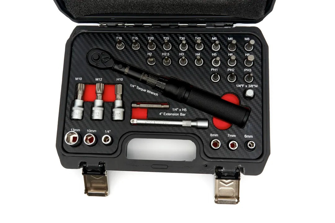 Chiave dinamometrica bici/moto 1/4'' pollice, 2~20 Nm, set da 32 pezzi di punte, kit chiavi dinamometriche professionali regolabili, portatile per bicicletta, auto, mountain bike tools, Hbm