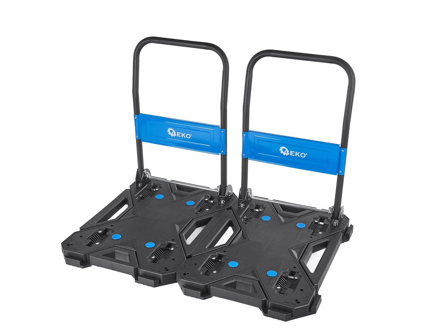 Carrello piattaforma a mano multifunzione, carrello trasformabile-convertibile, professionale, carrello industriale portatutto, portapacchi, in PP e PU e acciaio di alta qualità, capacità 150 kg, portatile pieghevole con ruote girevoli, Geko