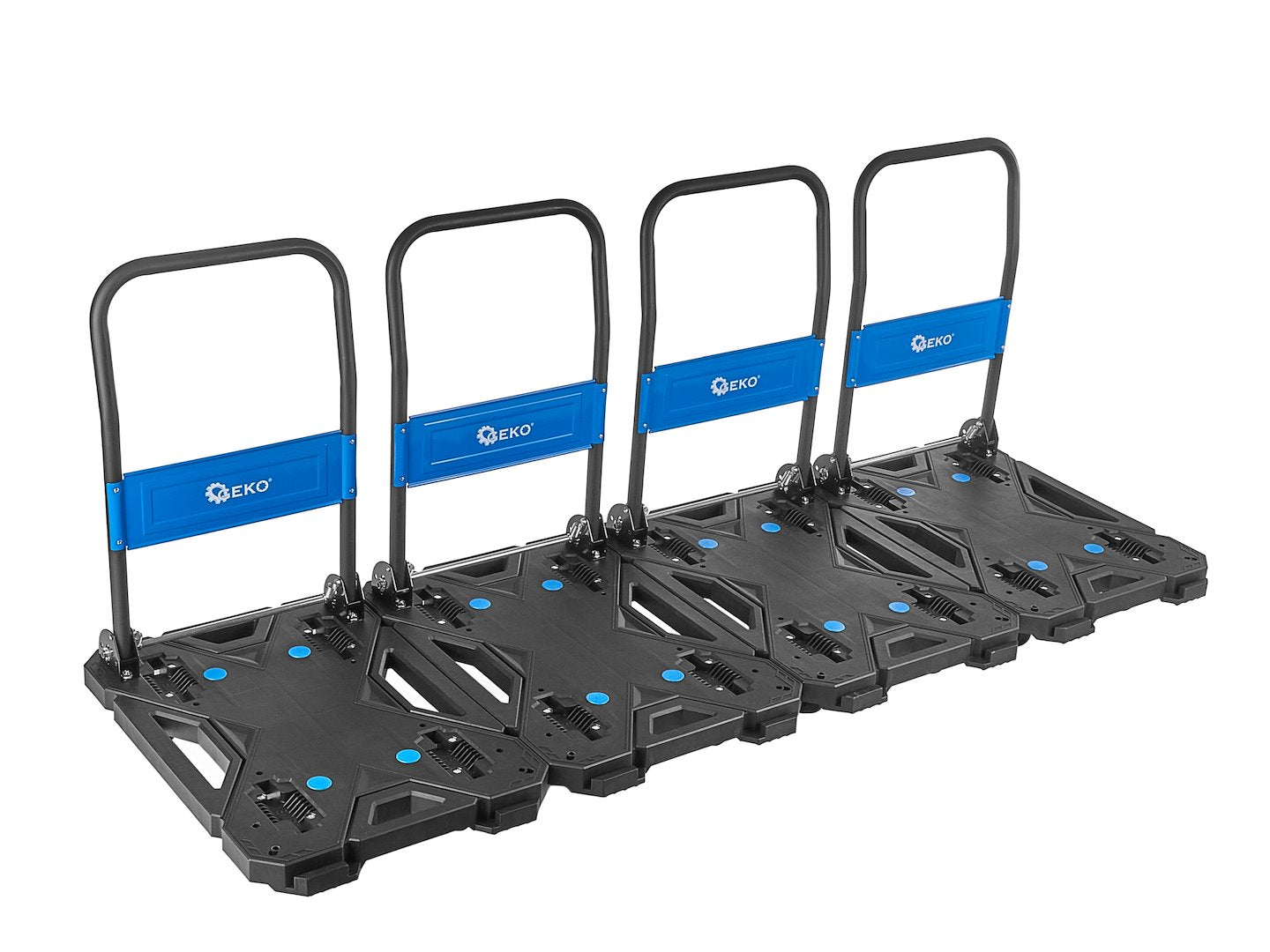 Carrello piattaforma a mano multifunzione, carrello trasformabile-convertibile, professionale, carrello industriale portatutto, portapacchi, in PP e PU e acciaio di alta qualità, capacità 150 kg, portatile pieghevole con ruote girevoli, Geko