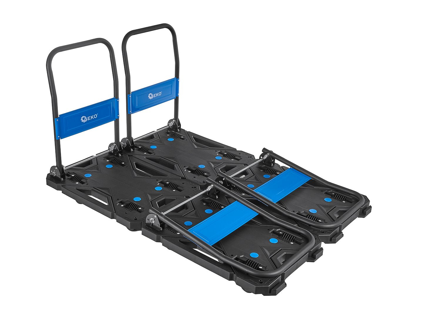 Carrello piattaforma a mano multifunzione, carrello trasformabile-convertibile, professionale, carrello industriale portatutto, portapacchi, in PP e PU e acciaio di alta qualità, capacità 150 kg, portatile pieghevole con ruote girevoli, Geko