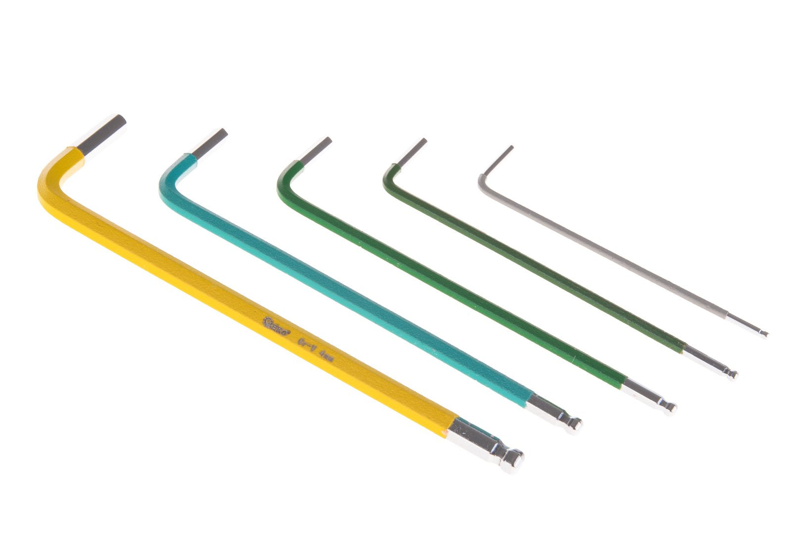 Set di chiavi a brugola/chiavi a stelo lungo, set di 9 chiavi a brugola con supporto, braccio lungo, a colori, Geko