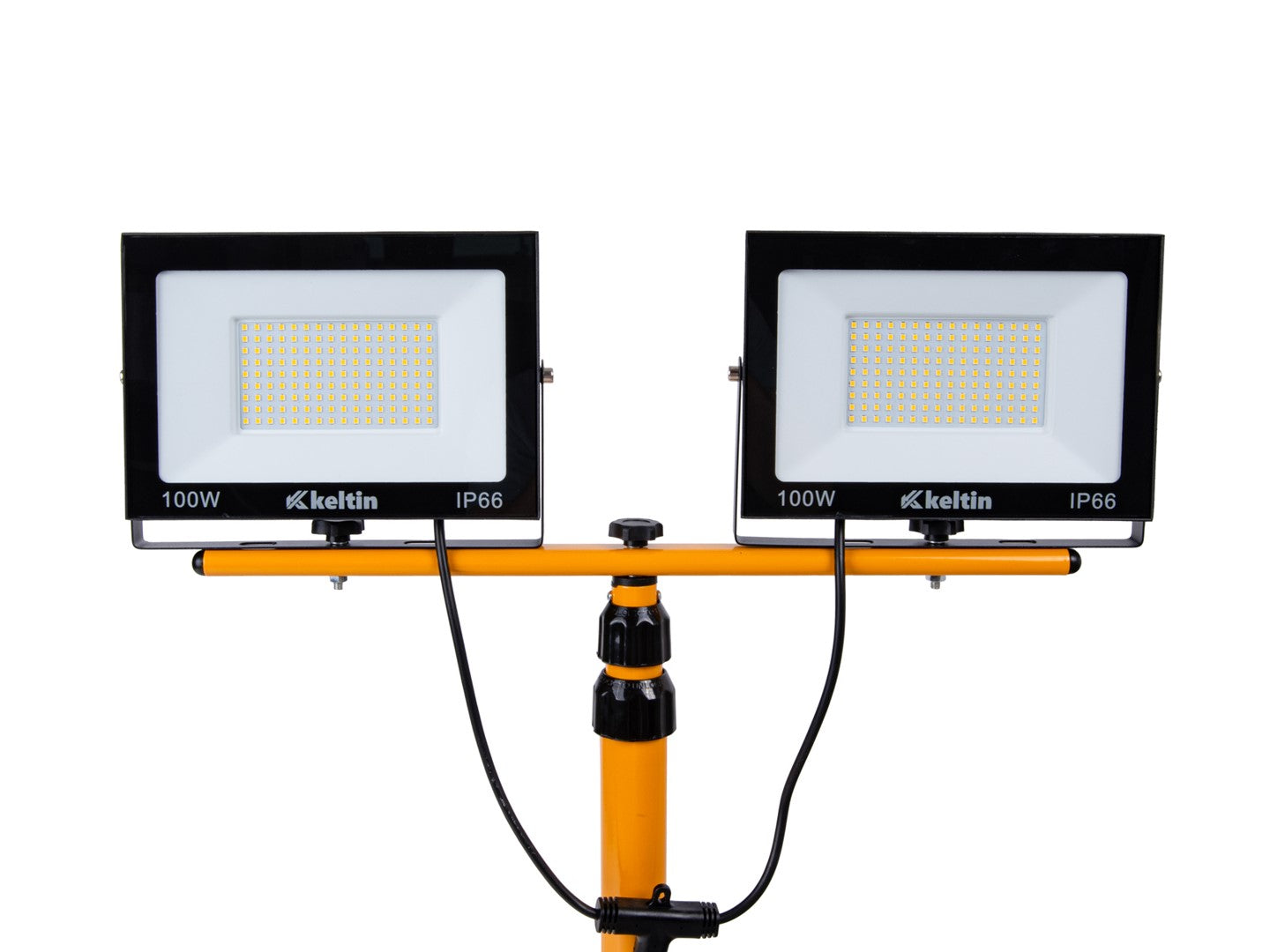 Faretto LED da cantiere 2 x 100w, 2x 10.000 lm, faretto lavoro, faro LED portatile IP65 impermeabile, 6500k per esterno, lavori, giardini e garage