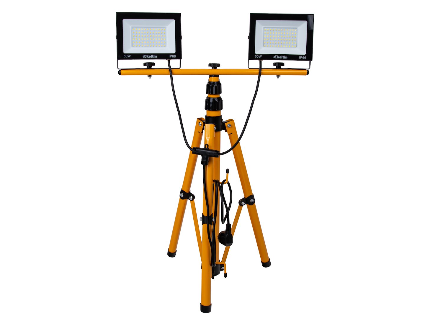 Proiettore LED 100 w con treppiede telescopico regolabile 60–160 cm, bianco neutro 4500K IP66 KELTIN