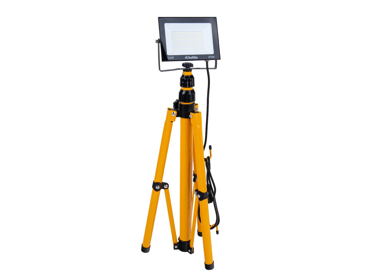 Proiettore LED 50 w con treppiede telescopico regolabile 60–160 cm, bianco neutro 4500K 4500 LM GEKO