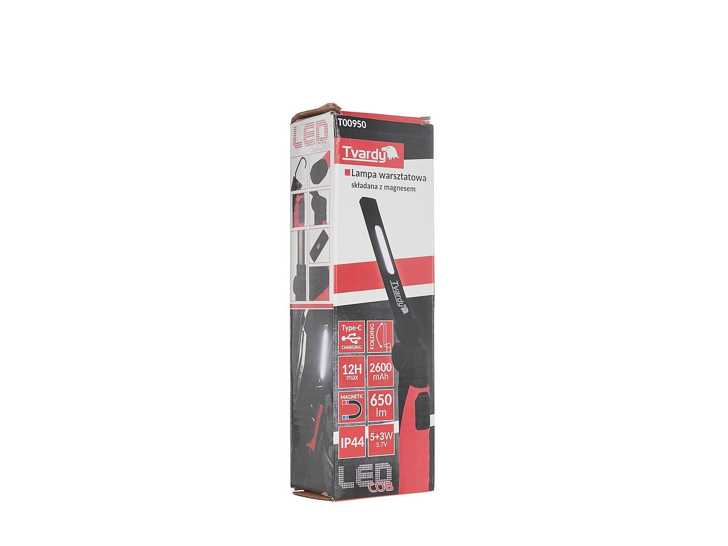 Lampada da lavoro magnetica ricaricabile e pieghevole ,a LED COB 5W 650LM 2600MAH, con gancio, torcia da lavoro