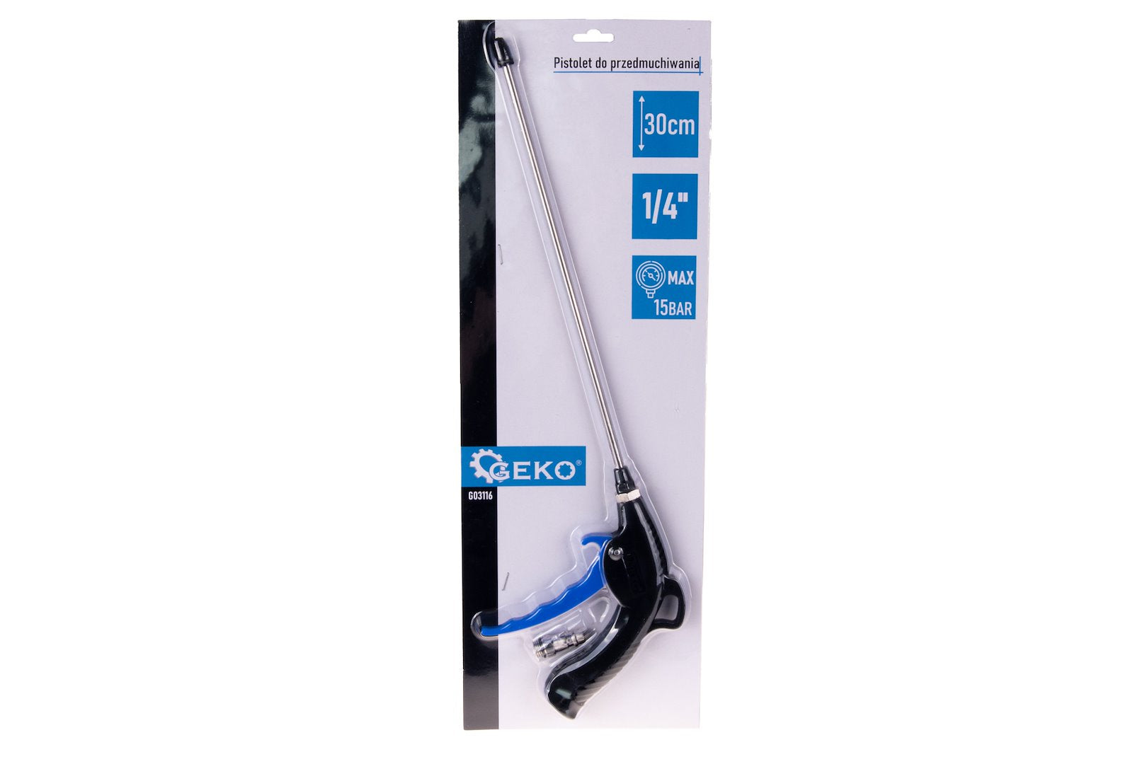 Pistola ad aria compressa con ugello da 30 cm e raccordo rapido 1/4" , pistola per soffiaggio aria compressa Geko