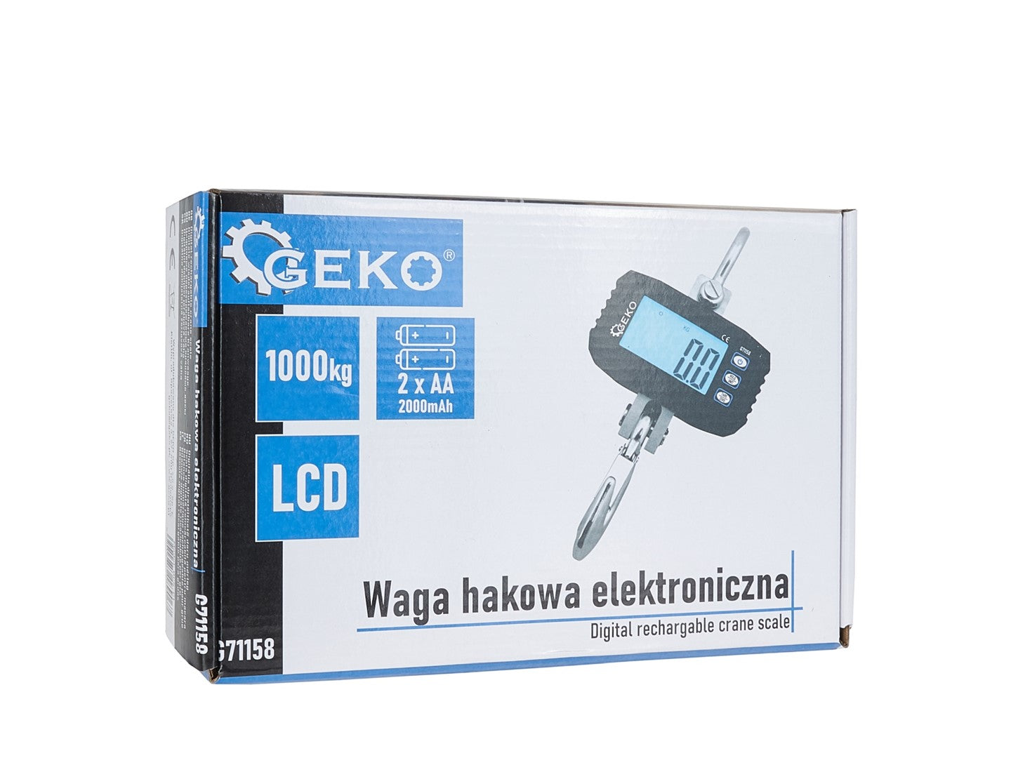 Bilancia elettronica-dinamometro per gru 1000 kg 2000 lb bilancia da gru digitale con telecomando, schermo lcd Geko
