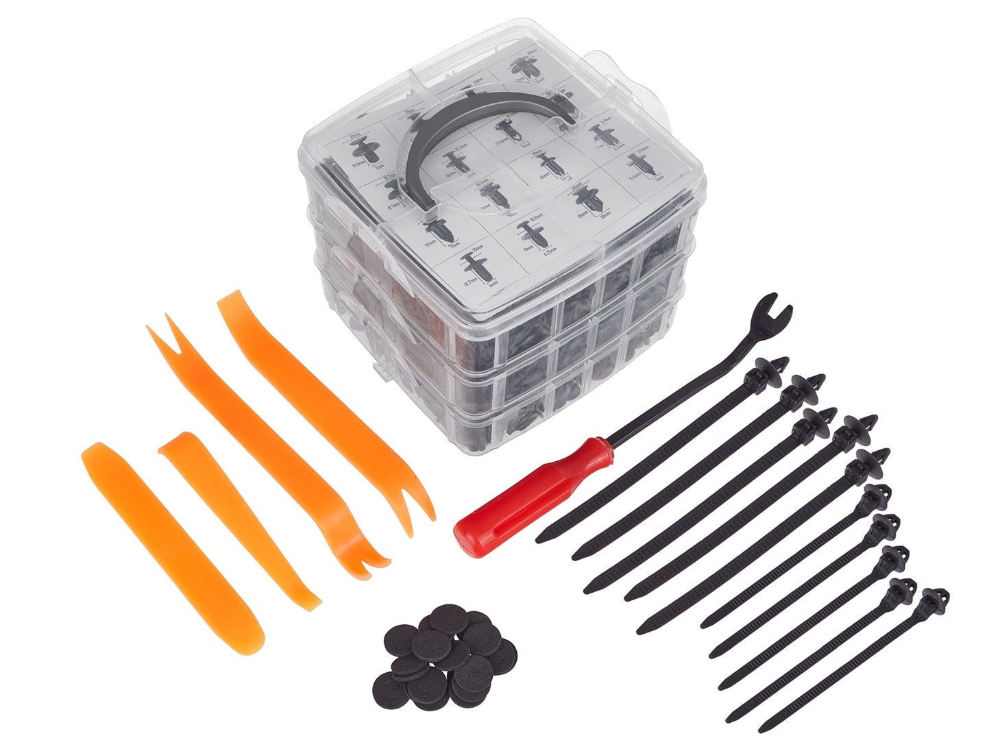 Set di strumenti porta pannello rimozione auto - rimuovere le pinze per clip, il rivestimento spelafili, smontaggio della leva di rilascio, l'estrattore del kit attrezzi la dispositivo fissaggio, 655 pezzi