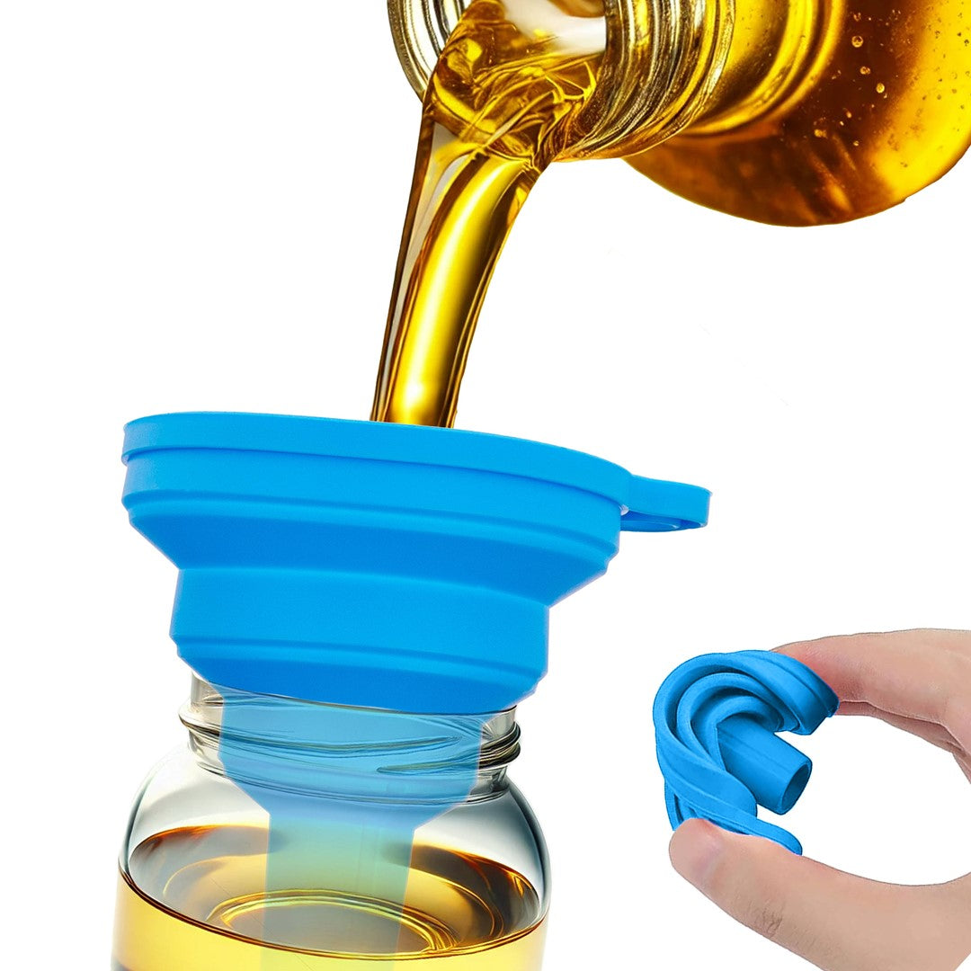 Imbuto pieghevole in silicone, blu 70 mm Geko