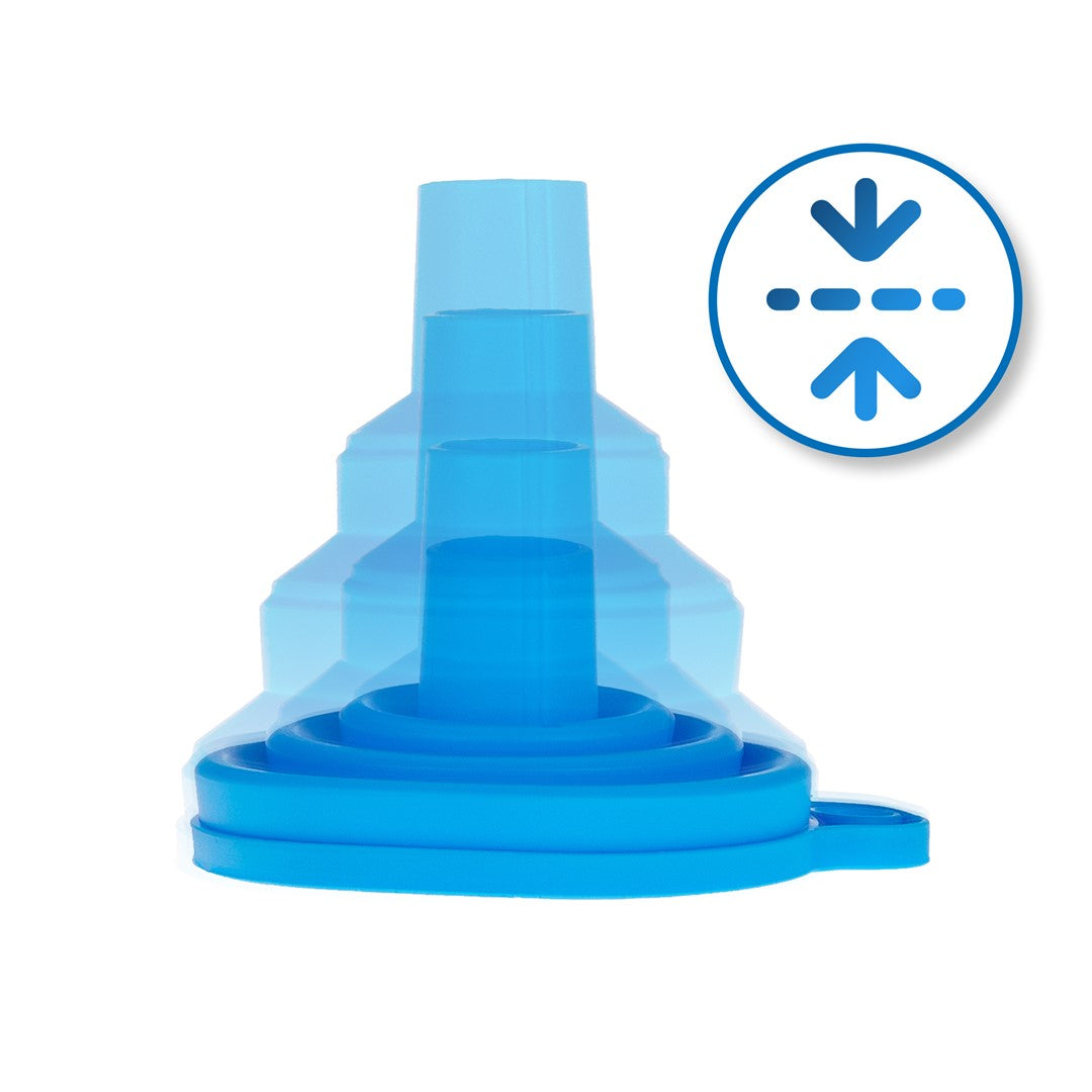 Imbuto pieghevole in silicone, blu 70 mm Geko