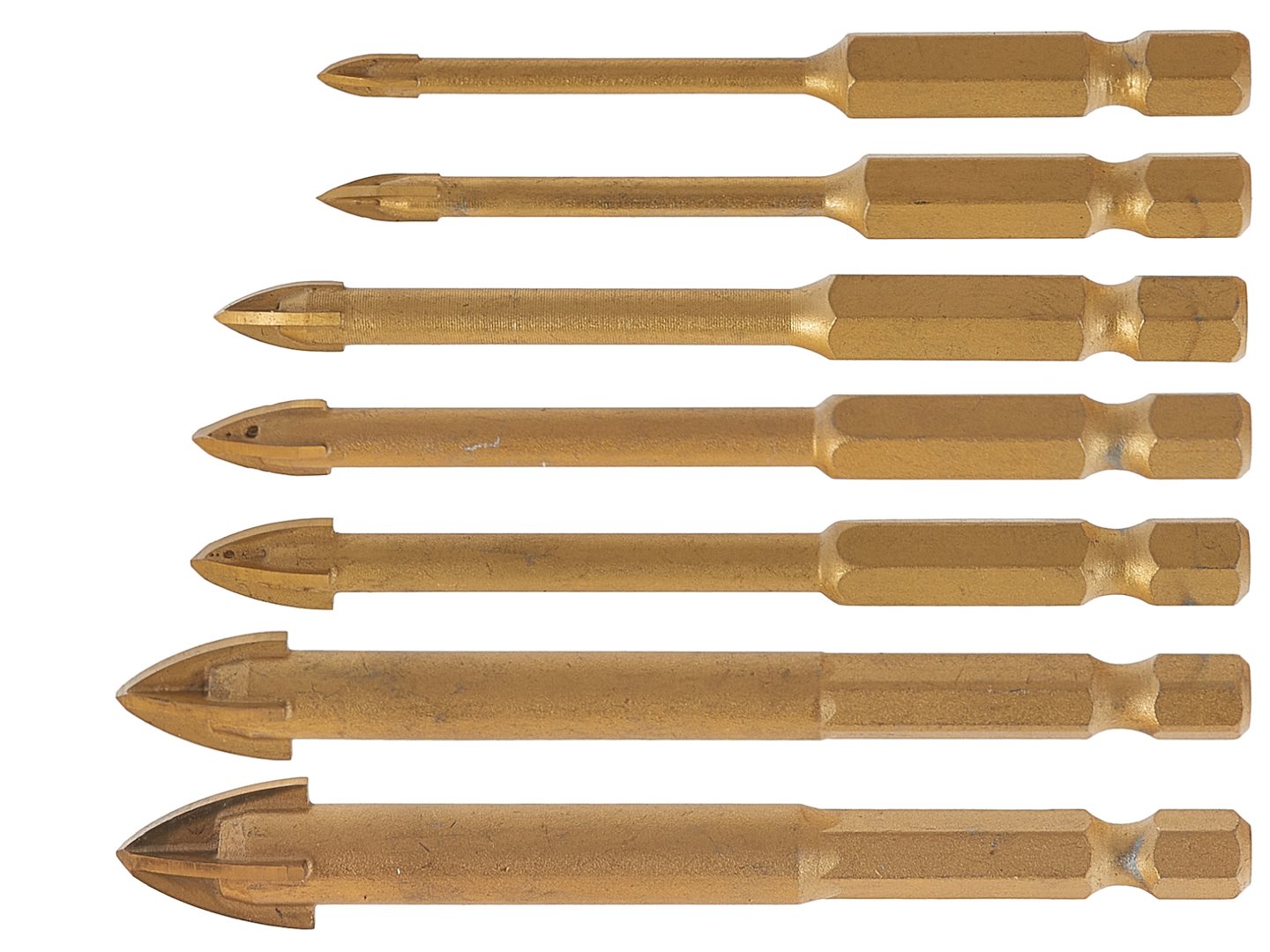Set di punte HEX Hard Ceramic (per piastrelle dure, piastrelle morbide, professional accessorio trapano, trapano/avvitatori rotanti), 3–12 mm 8 pezzi Geko