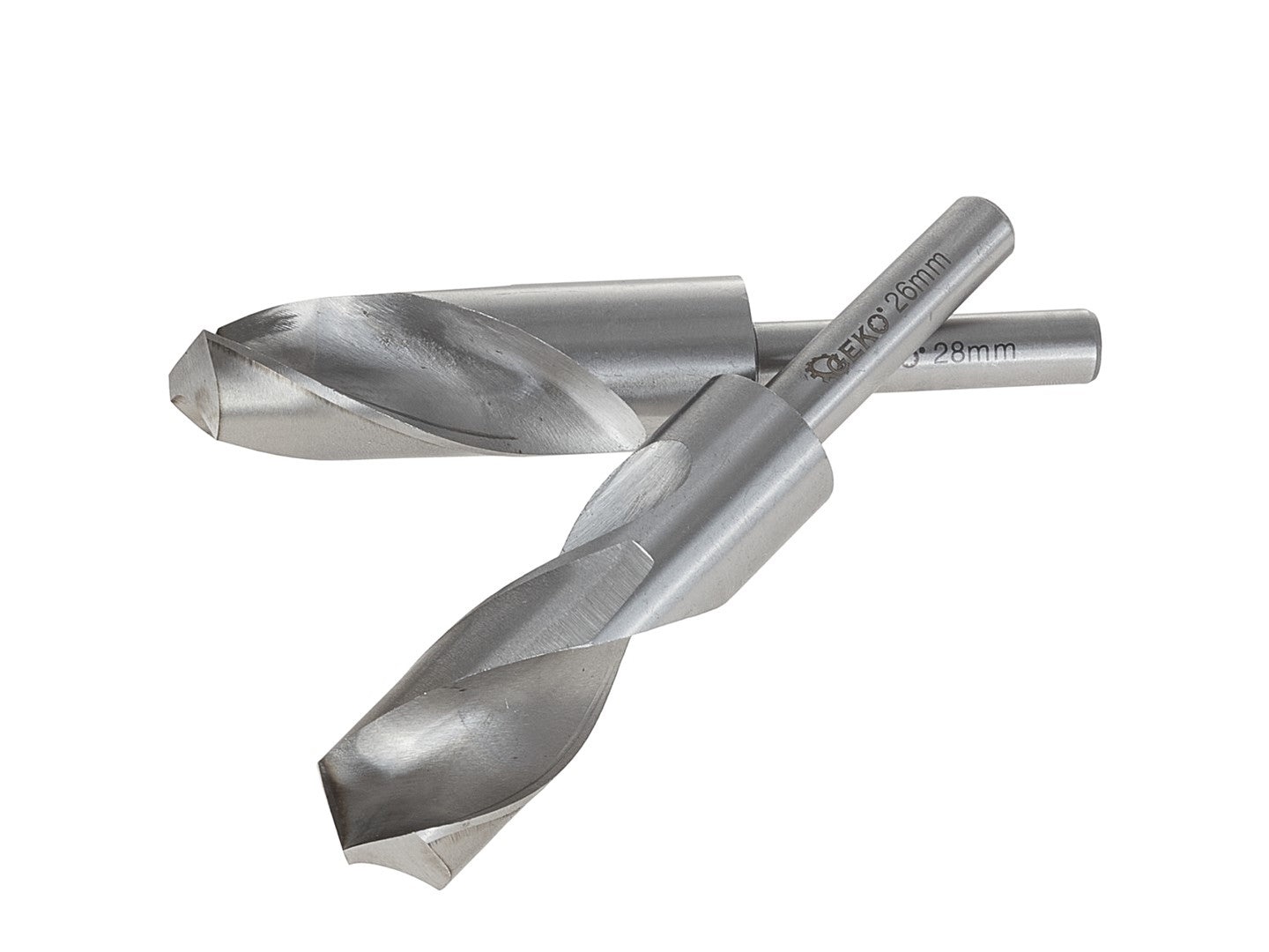 Set di punte elicoidali HSS, 2 pezzi, set di punte per metallo premium, set di punte per acciaio, rettificate, codolo 26-28 mm