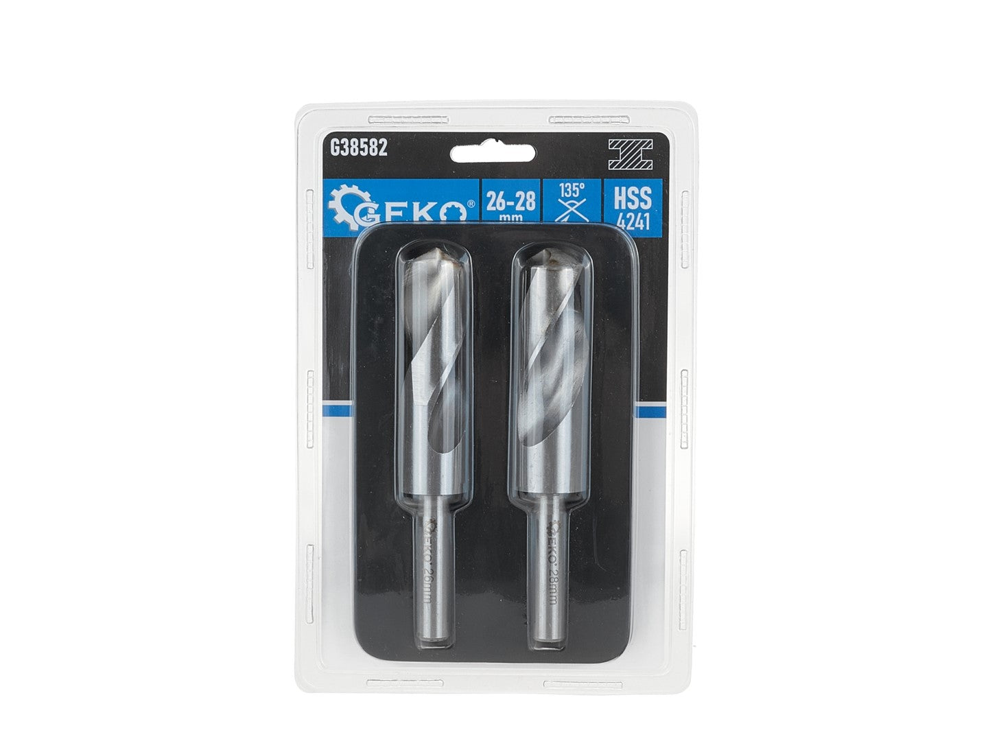 Set di punte elicoidali HSS, 2 pezzi, set di punte per metallo premium, set di punte per acciaio, rettificate, codolo 26-28 mm