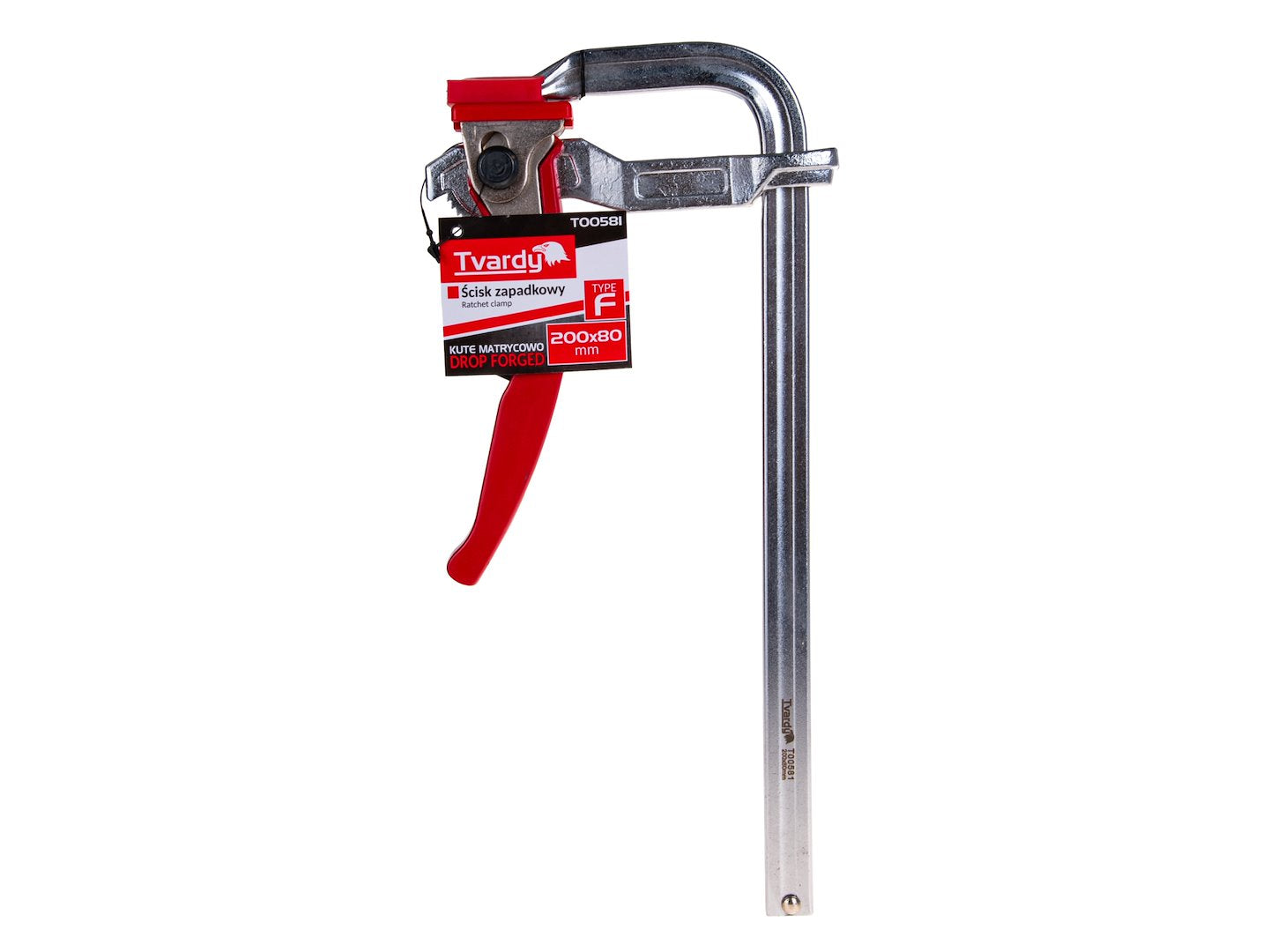 Morsetto a cricchetto multiuso per impieghi gravosi F, clip di fissaggio per lavorazione del legno, accessorio per falegname, 200x80 mm