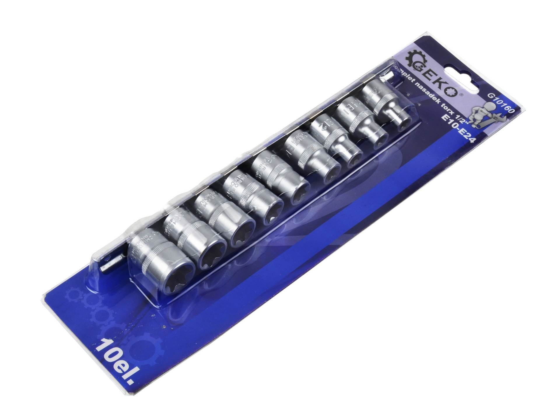 Set chiavi a bussola corte Torx 1/2" 10–24 mm 10 pezzi, set di bussole E-Trx