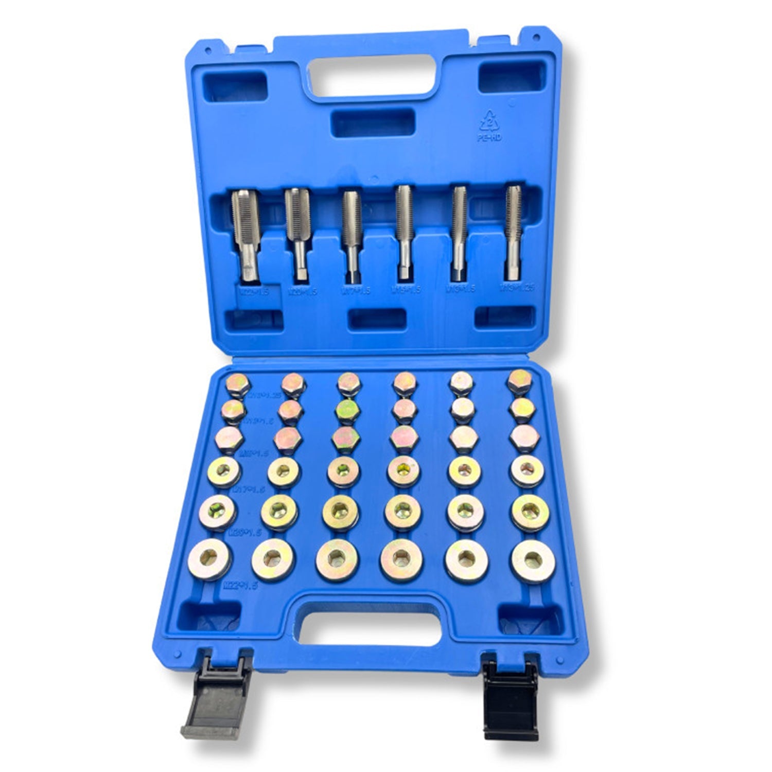 Attrezzi per riparazione filettatura auto, kit di riparazione per coppa dell'olio m13 - m22, kit di riparazione filettatura coppa olio tappo di scarico cambio, strumento di rifilettatura, 114 pezzi