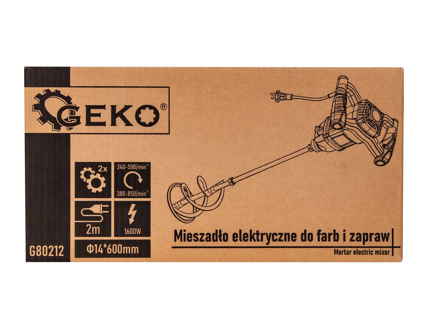 Miscelatore elettrico 1600 w a 2 velocità M14 per vernici e malta , miscelatore per vernici, frusta malta stucco Geko