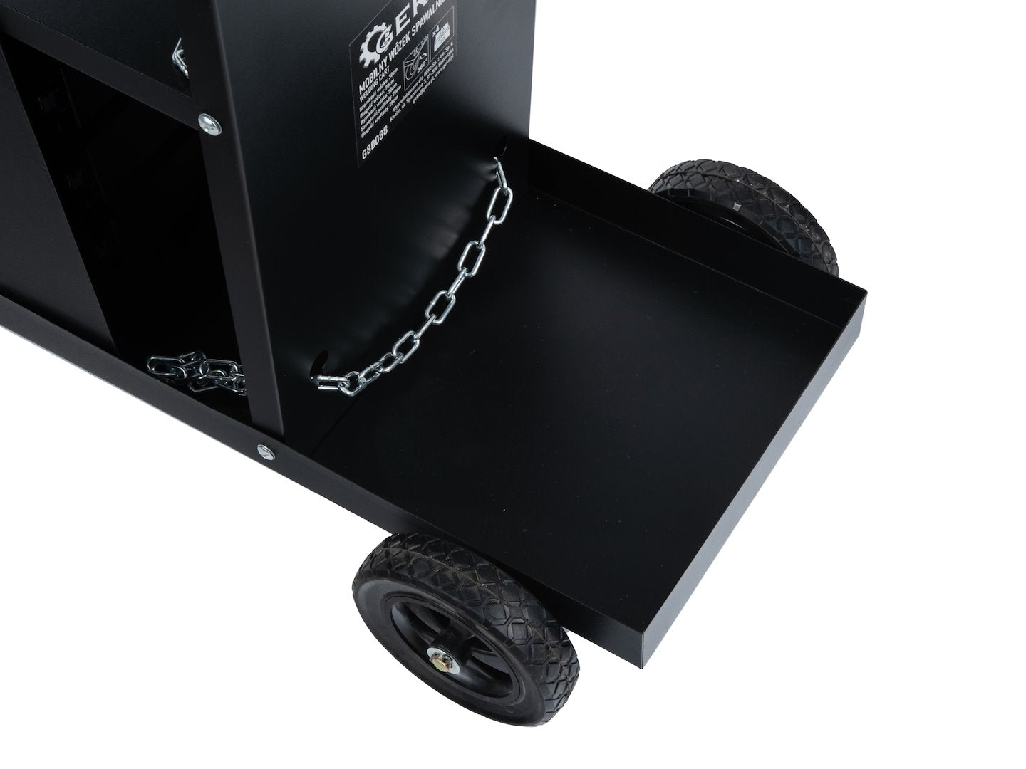 Carrello per saldatura 2 ripiani con 4 cassetti per trasporto saldatrice con ruote carico girevoli 360 gradi, carrello per attrezzatura di saldatura con scomparto 29 x 25.5 cm portabombola gas, nero