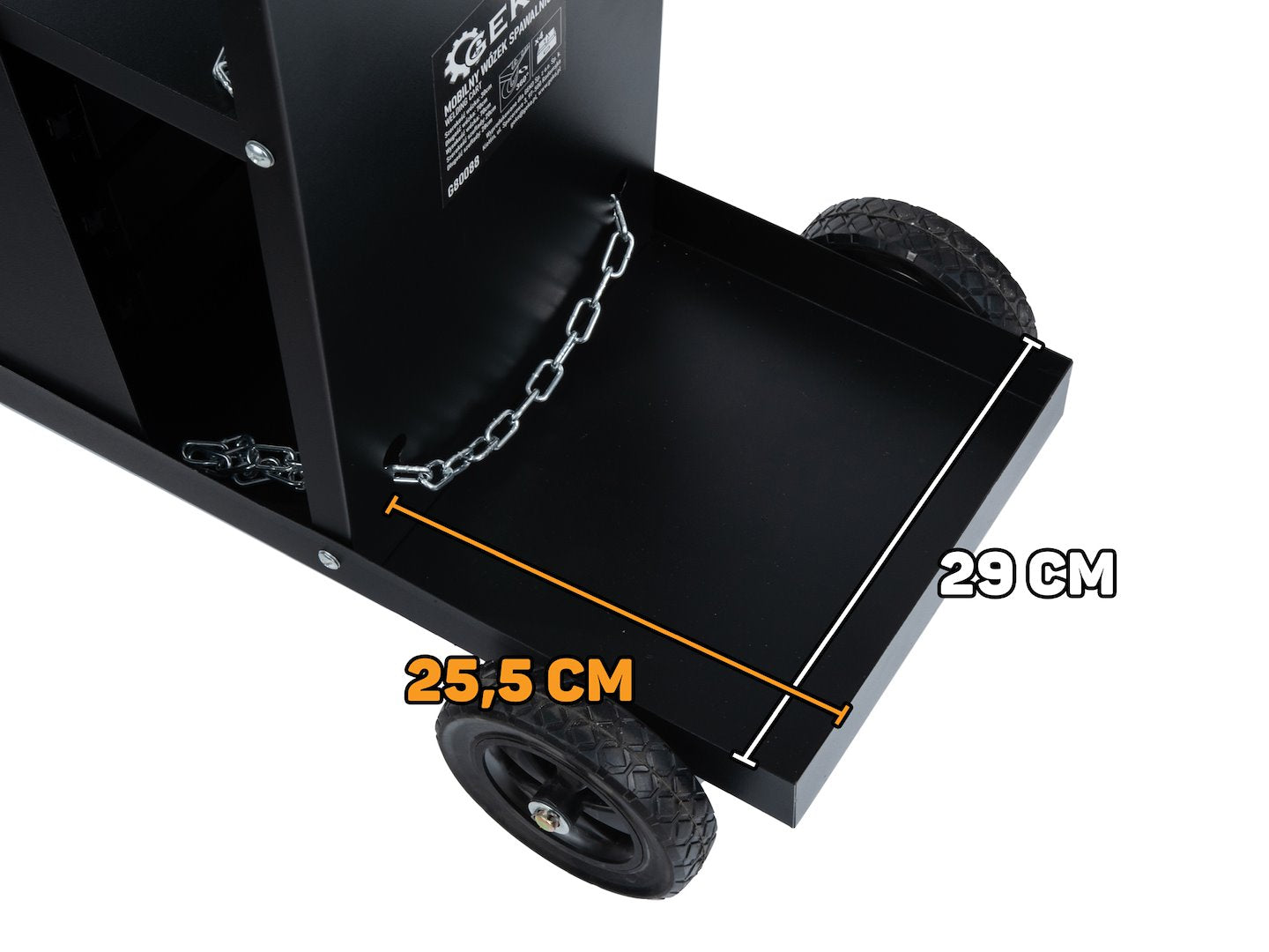 Carrello per saldatura 2 ripiani con 4 cassetti per trasporto saldatrice con ruote carico girevoli 360 gradi, carrello per attrezzatura di saldatura con scomparto 29 x 25.5 cm portabombola gas, nero