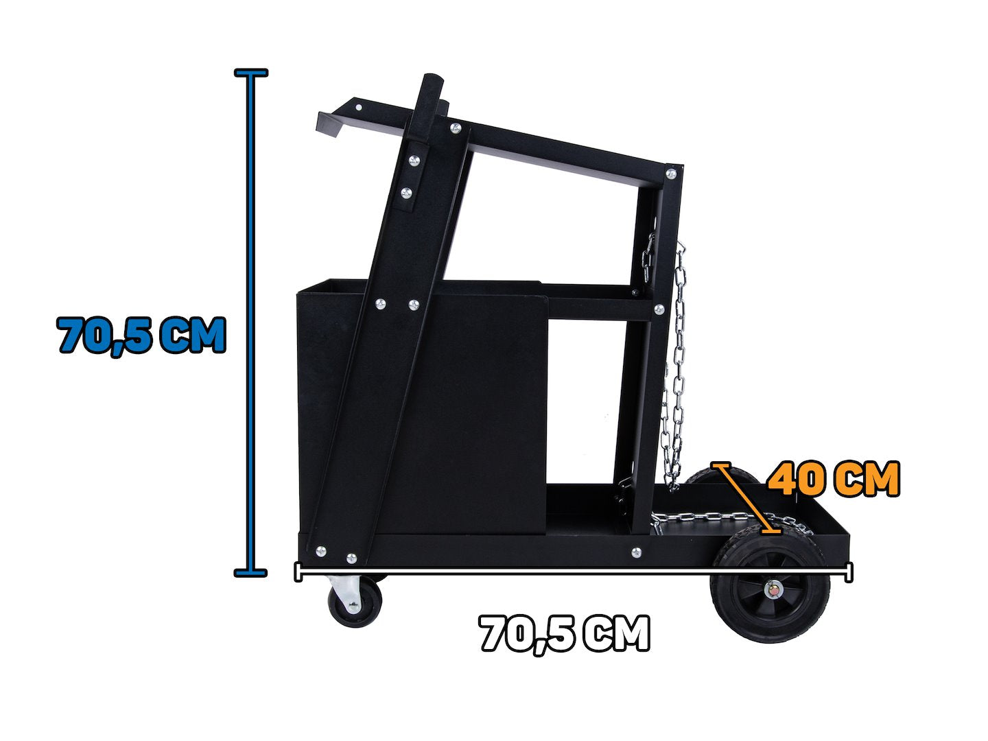 Carrello per saldatura 2 ripiani con 4 cassetti per trasporto saldatrice con ruote carico girevoli 360 gradi, carrello per attrezzatura di saldatura con scomparto 29 x 25.5 cm portabombola gas, nero
