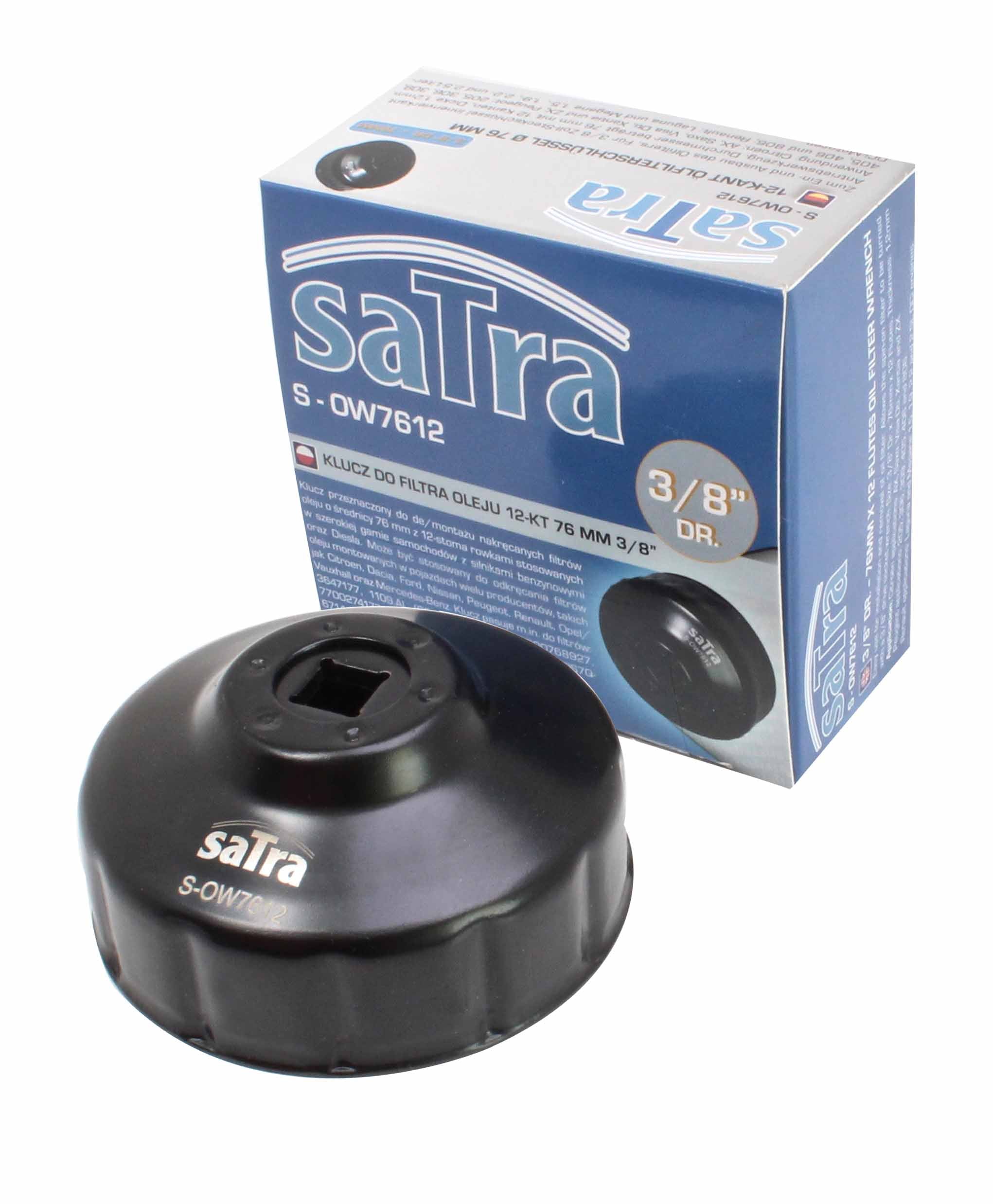 Chiave per smontaggio filtro dell'olio, a tazza, poligonale, Satra, diametro 76 mm, 12x76 mm, 3/8",per Citroen, Dacia, Ford, Nissan, Peugeot, Renault, Opel Vauxhall, Mercedes-Benz