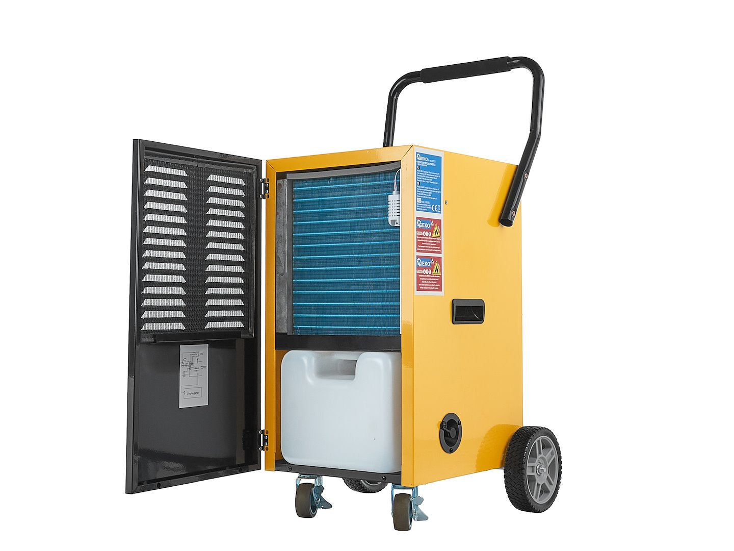 Deumidificatore industriale professionale elettrico: 50 l/24 h, 50–120 m², 650 W per grandi ambienti, controllo dell'umidità regolabile, antimuffa portatile con ruote per casa/bagno/ufficio/garage/cantina/stanza/armadio
