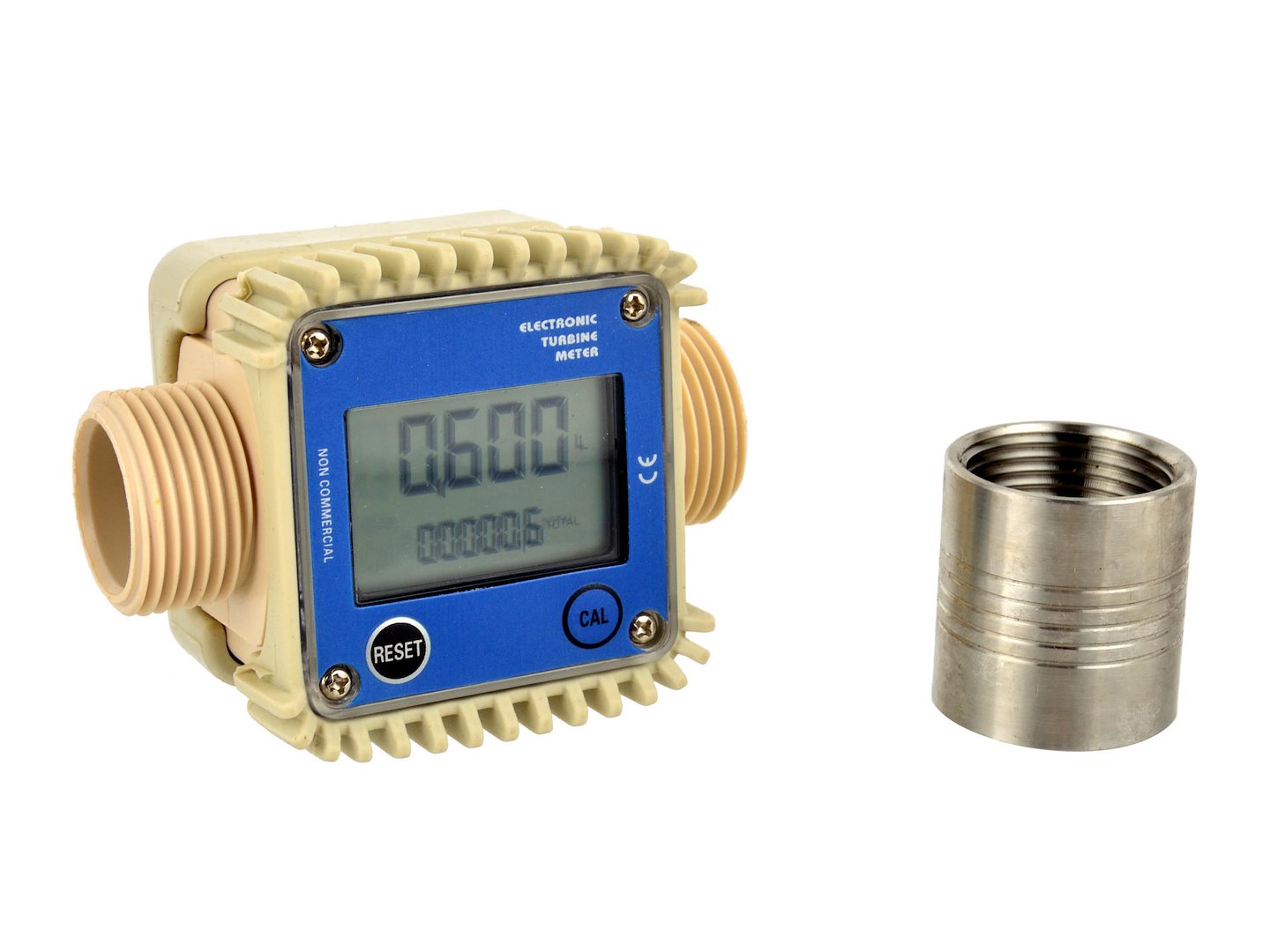 Misuratore di portata digitale a turbina, 1" NPT flussometro del carburante, misuratori del flusso con display lcd, per diesel kerosene benzina, 10 - 120 l/min