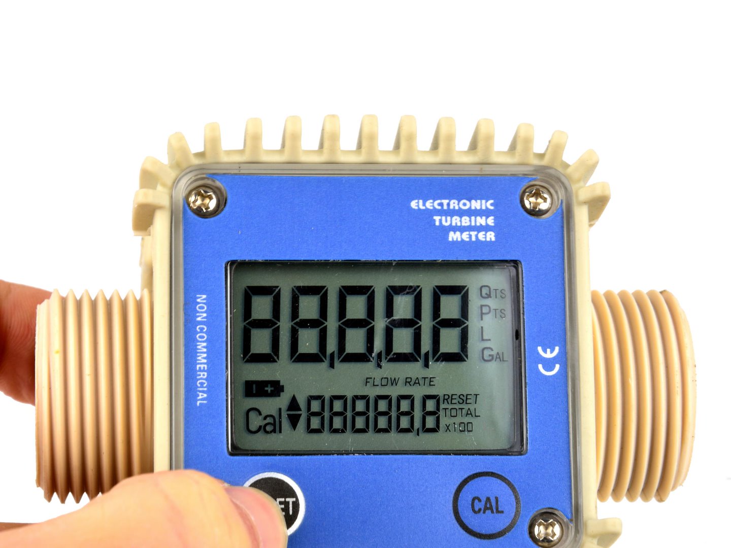Misuratore di portata digitale a turbina, 1" NPT flussometro del carburante, misuratori del flusso con display lcd, per diesel kerosene benzina, 10 - 120 l/min