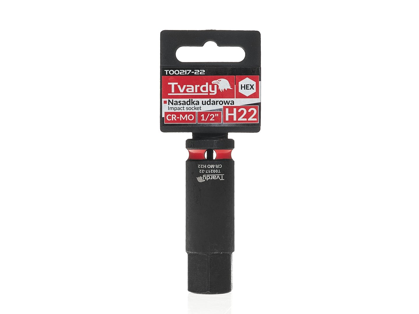 Chiave a bussola a impatto esagonale HEX, lunga, chiave a bussola esagonale d'impatto, H22 presa 1/2" attacco, Cr-Mo, per chiave dinamometrica, chiave a cricchetto e avvitatore a batteria, Tvardy