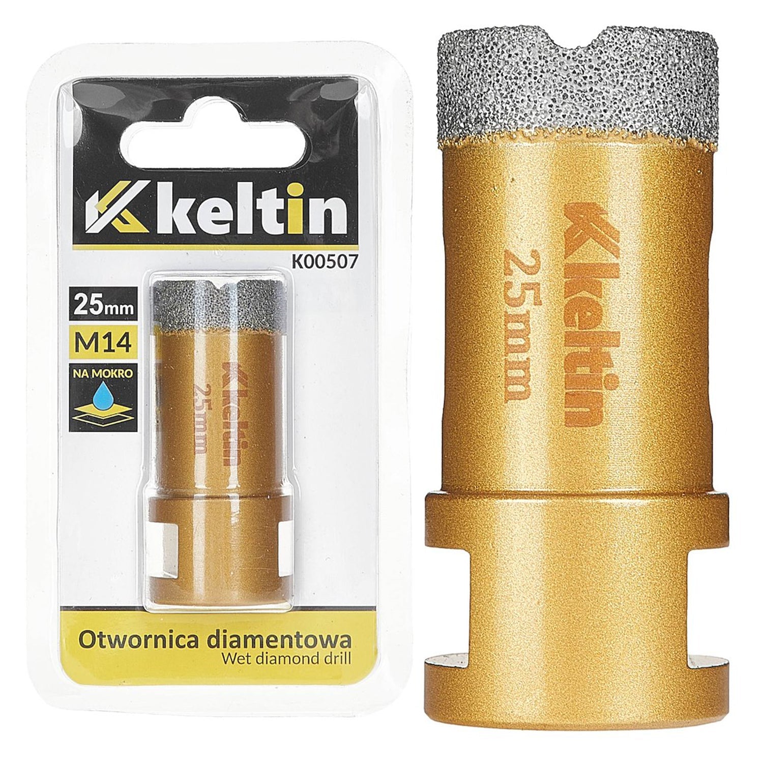 Punta diamantata per piastrelle 25 mm x M14 piastrelle, gres porcellanato, ceramica per smerigliatrice angolare qualità premium, Keltin