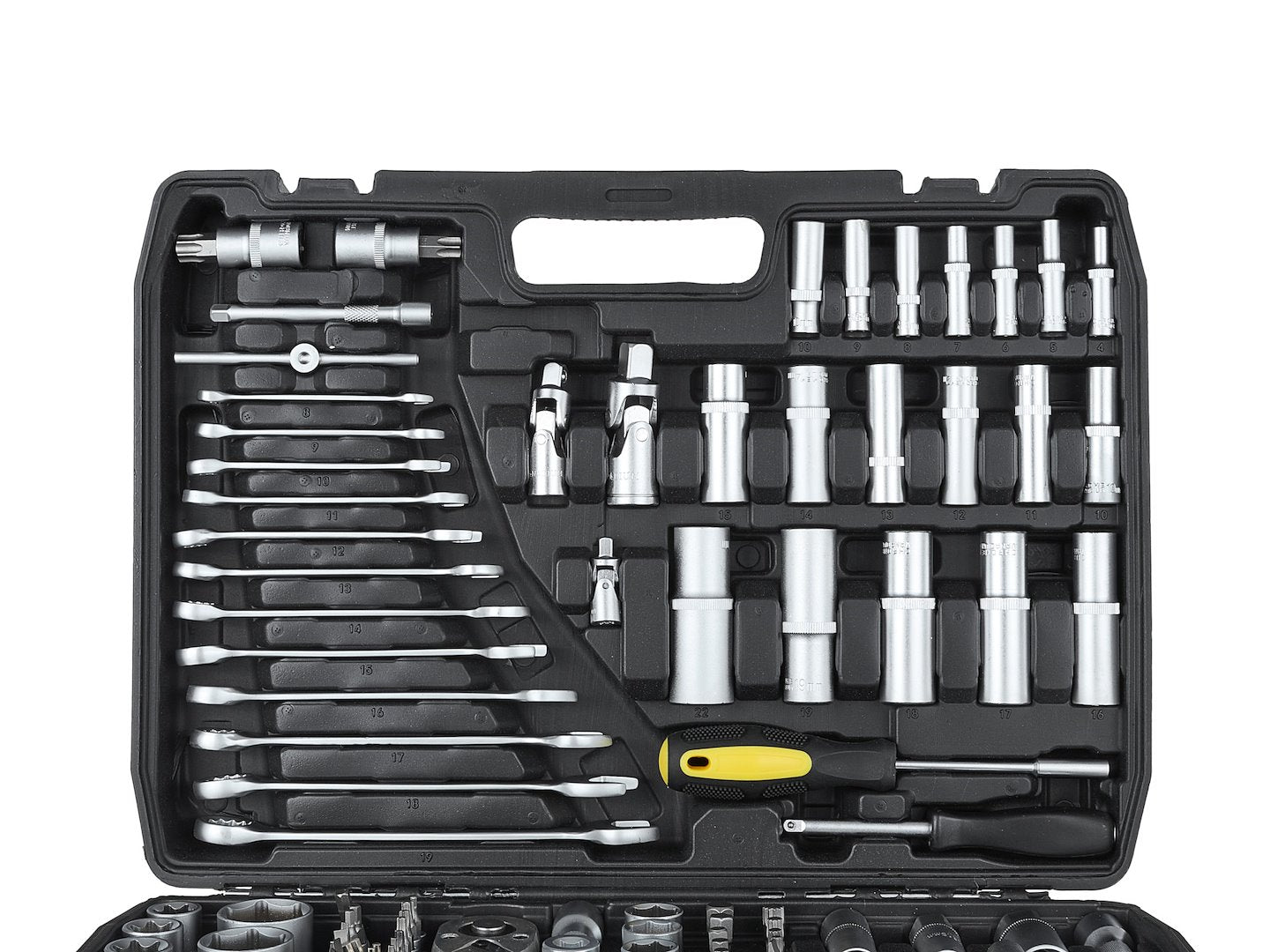Valigetta utensili professionale 216 pezzi, serie di chiavi a bussola in Cr-V, con cricchetti, prolunghe, kit attrezzi per auto, officina fai-da-te con attacchi 1/4" 3/8" 1/2", Geko