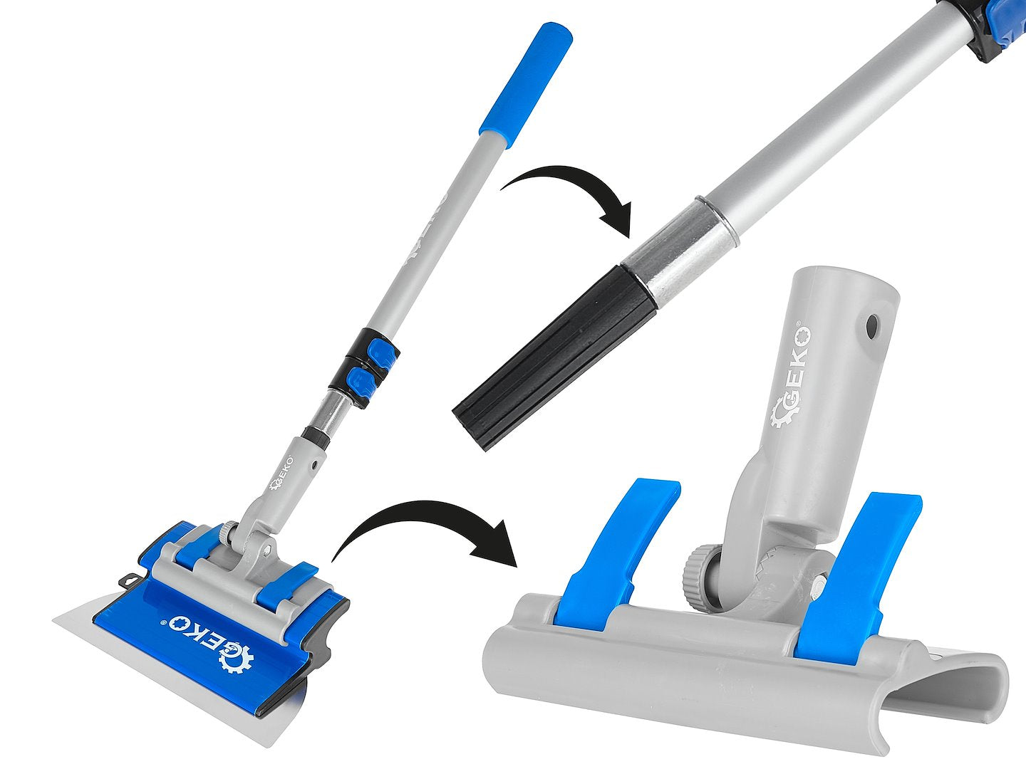 Spatole per stucco kit, frattazzo per stucco, spatola di finitura per intonacare pareti e soffitti, frattazzo per muratore con manico, per lisciatura intonaco e finitura cemento, 9 pezzi Geko