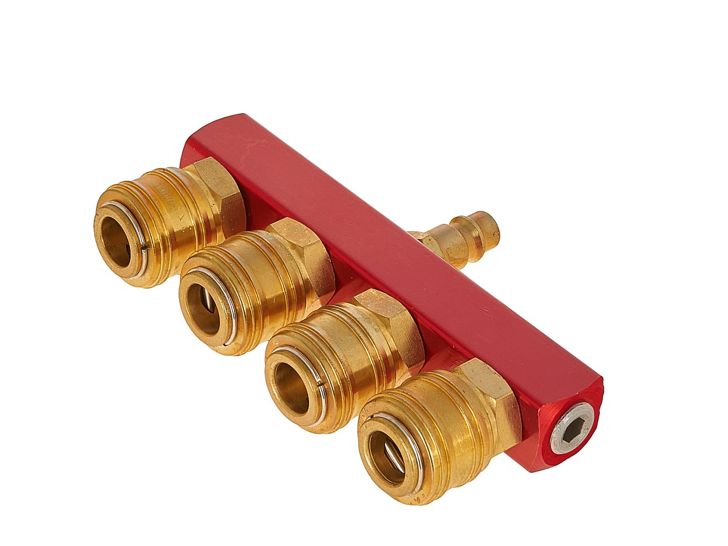 Distributore aria compressa, tubo compressore attacco rapido a 4 vie, raccordi rapidi aria compressa con connettori da 1/4 pollici, in ottone e acciaio zincato, raccordo aria compressa