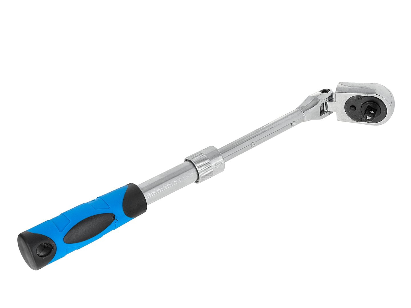 Cricchetto telescopico da 1/4" 210–278 mm, in acciaio Cr-V, chiave a cricco telescopica con 72 denti, testa snodata