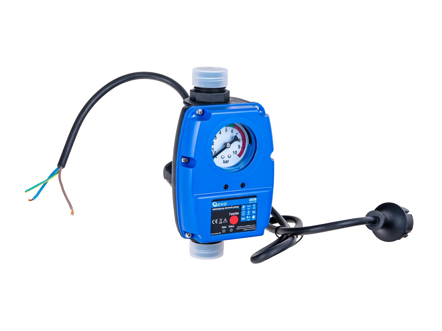 Interruttore di controllo automatico della pressione della pompa dell'acqua, regolatore elettronico della pressione regolabile, per pompa sommersa, pompa da giardino, compressori d'aria, 1.1 KW 10 bar