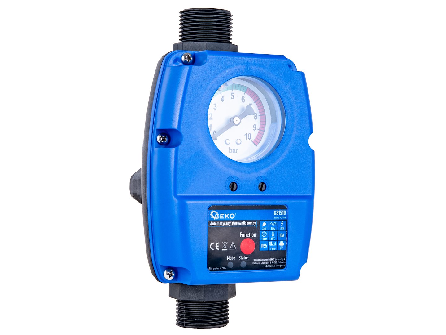 Interruttore di controllo automatico della pressione della pompa dell'acqua, regolatore elettronico della pressione regolabile, per pompa sommersa, pompa da giardino, compressori d'aria, 1.1 KW 10 bar