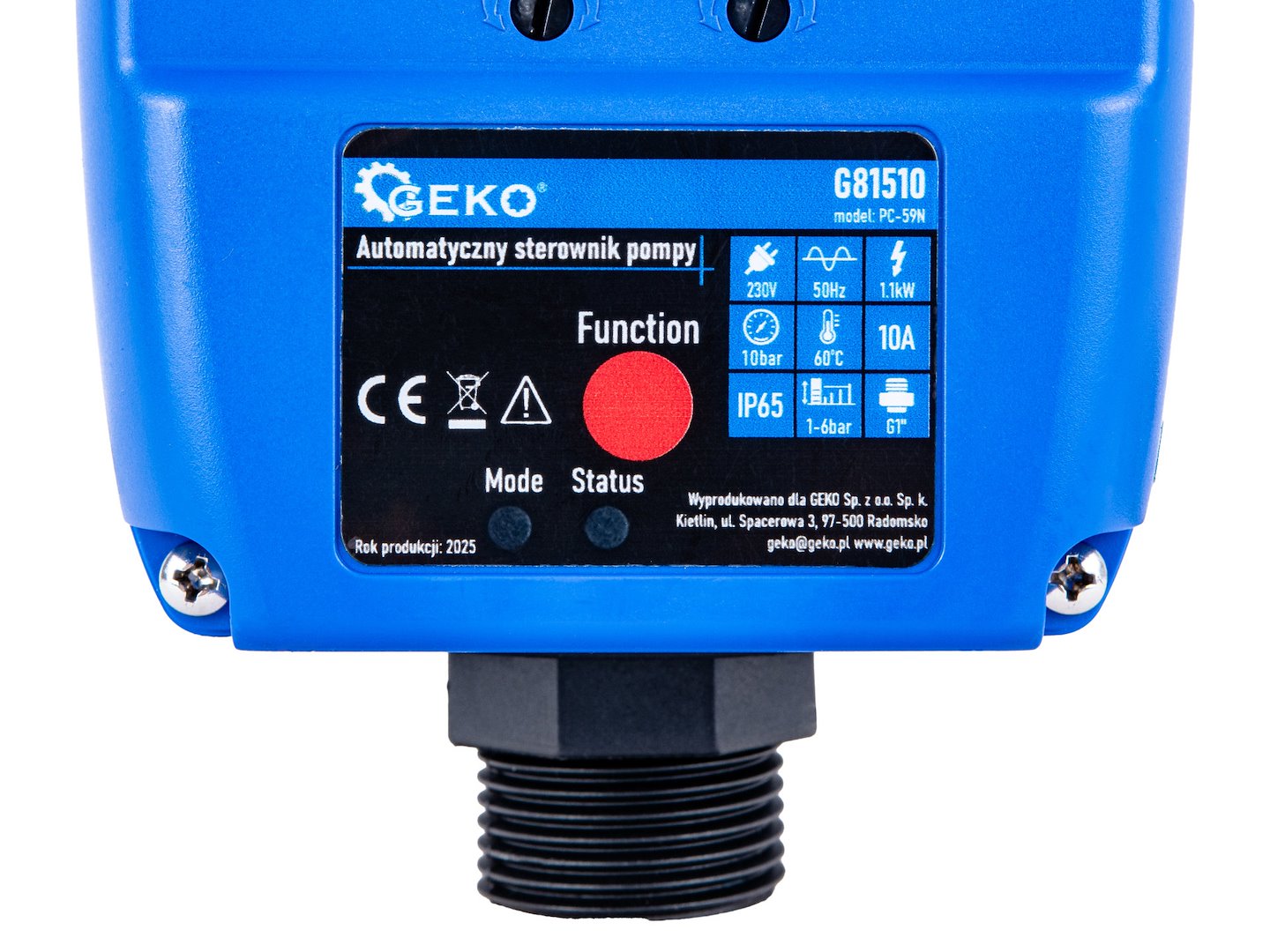 Interruttore di controllo automatico della pressione della pompa dell'acqua, regolatore elettronico della pressione regolabile, per pompa sommersa, pompa da giardino, compressori d'aria, 1.1 KW 10 bar