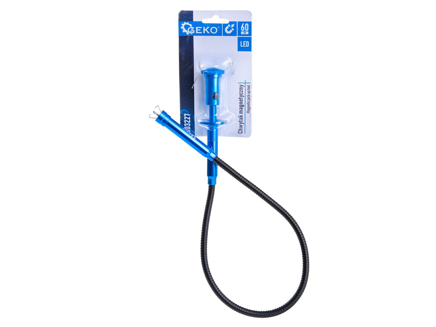 Strumento magnetico flessibile per raccogliere oggetti di ferro, strumento magnetico flessibile per la raccolta di piccole parti, raccoglitore di oggetti metallici, ideale per garage, auto e fai da te, a 4 artigli e LED, acciaio Cr-V e alluminio