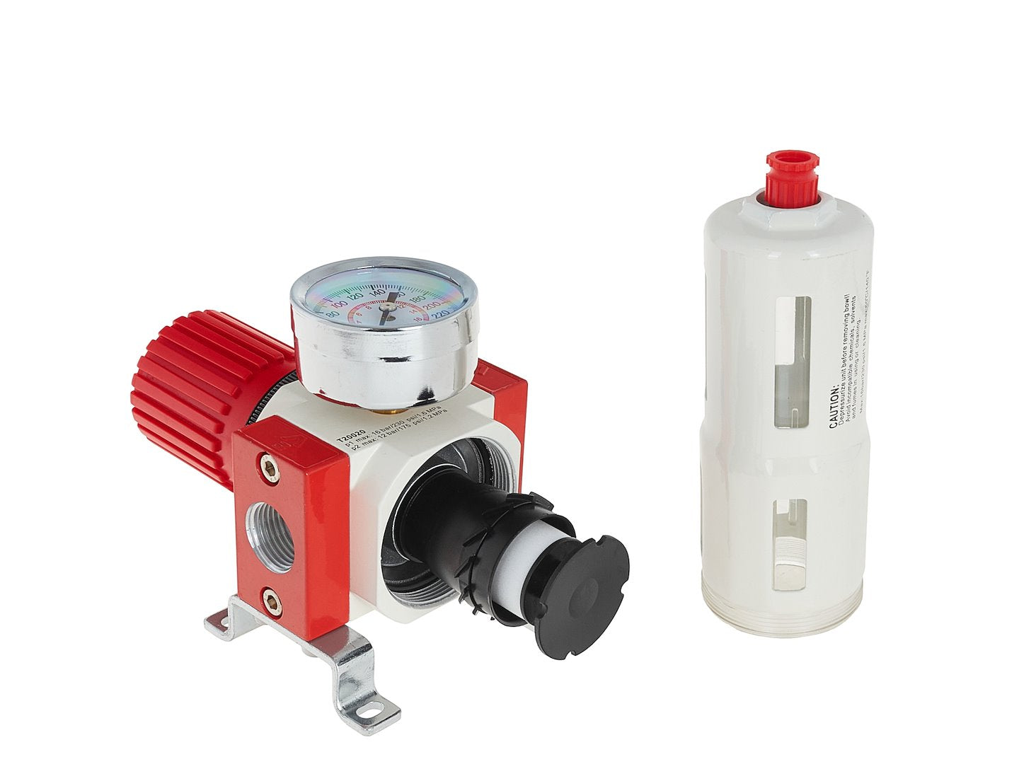 Filtro aria con regolatore di pressione del separatore d'acqua, regolatore del compressore d'aria con valvola di riduzione della pressione e manometro, accessorio per utensili pneumatici, 1/2 Tvardy