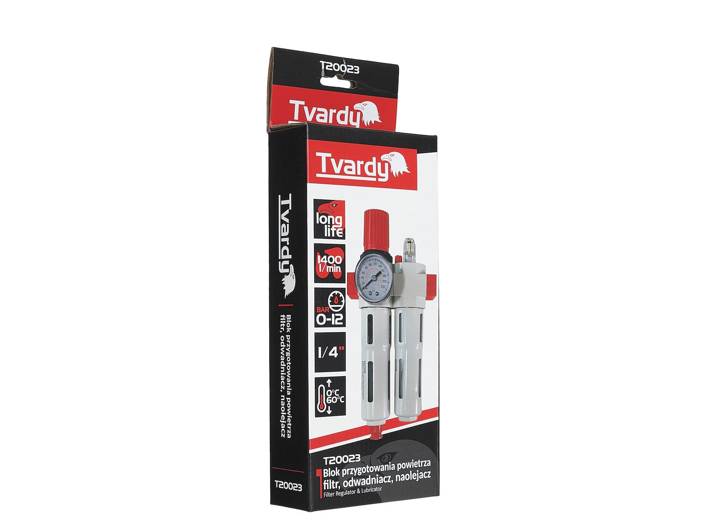 Separatore d'acqua e olio ad aria compressa, riduttore di pressione per compressore, filtro regolatore aria con manometro 1/4 " Tvardy