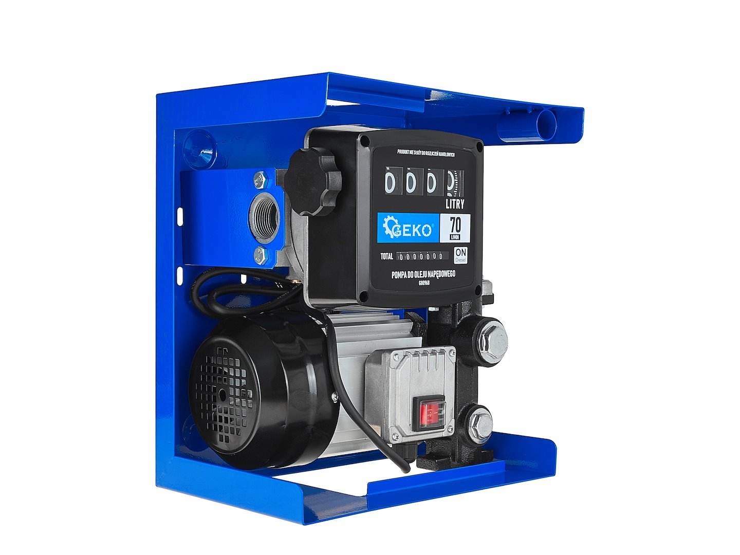 Pompa autoadescante per trasferimento diesel gasolio 70 l/min 900 W con pistola automatica e contatore, distributore diesel gasolio, Geko